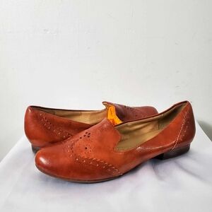 Naturalizer N5 Comfort Orange Brown  Oxford Flat Leather, Women’s Shoes Sz 6.5M